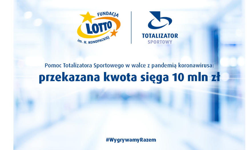 Totalizator Sportowy na walką z pandemią przeznaczył już 10 mln złotych