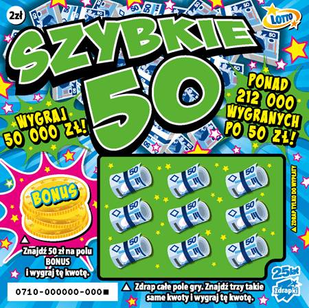 Nowa zdrapka od Lotto - Szybko po SZYBKIE 50!