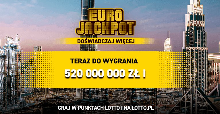 Gigantyczna kumulacja w Eurojackpot. Do wygrania 520 mln złotych