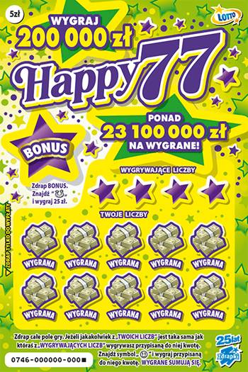 Nowa zdrapka od Lotto – HAPPY 77