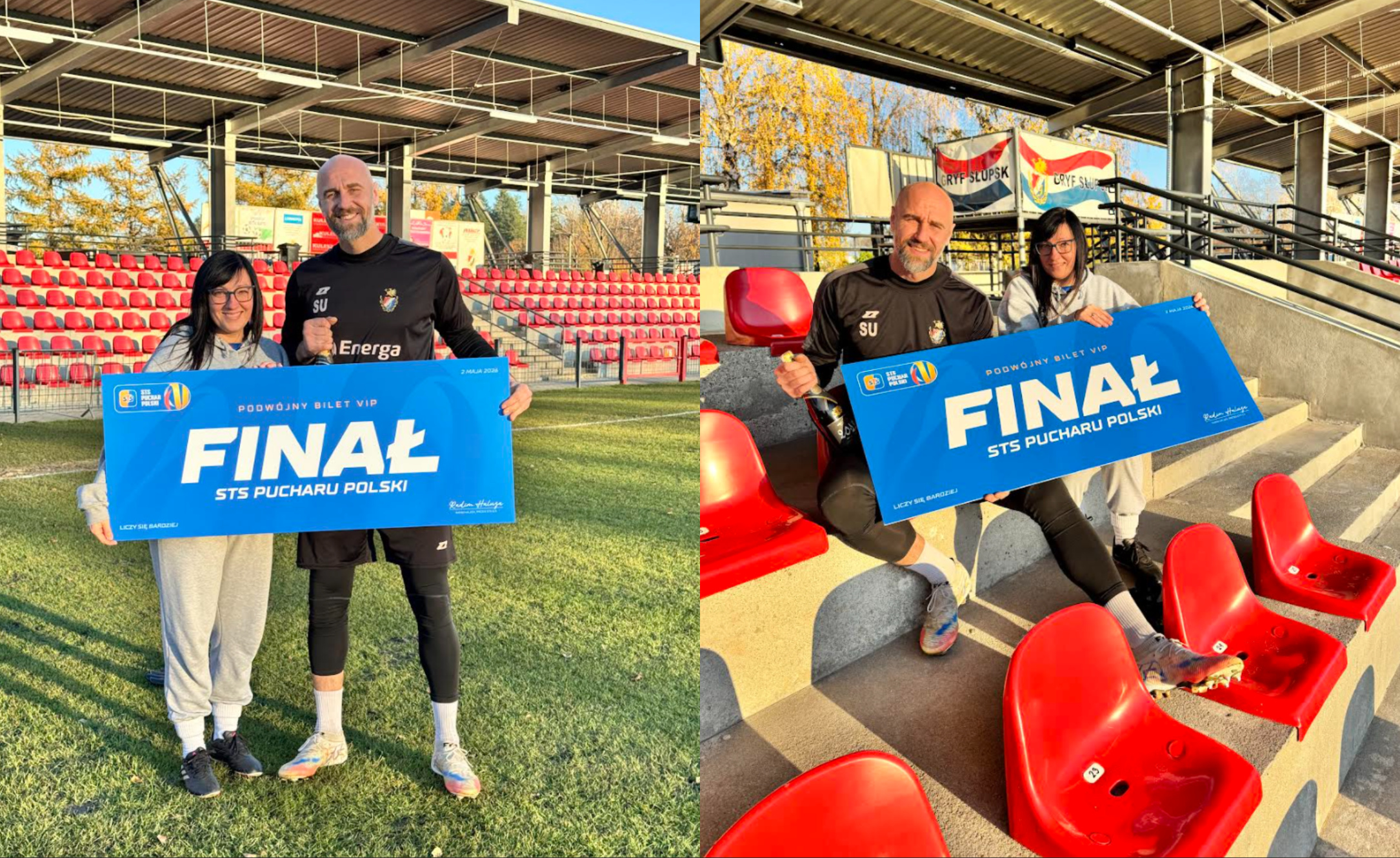 Romantyczny finał meczu Gryfa Słupsk – STS uhonorował bramkarza i jego narzeczoną