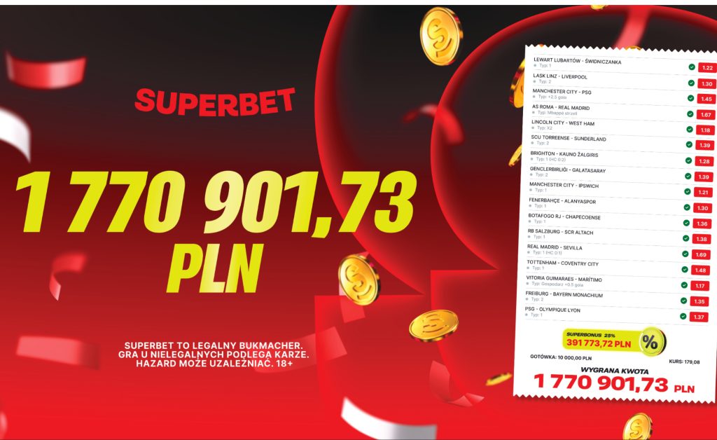 Od Lubartowa po Paryż! Gracz Superbet wygrał rekordowe 1,77 mln.