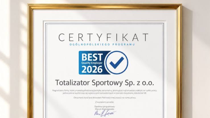Totalizator Sportowy z wyróżnieniem Best Quality Employer 2026